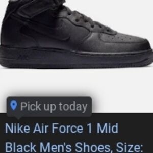 Nike Air Force 1 Mid Triple Black Sneakers